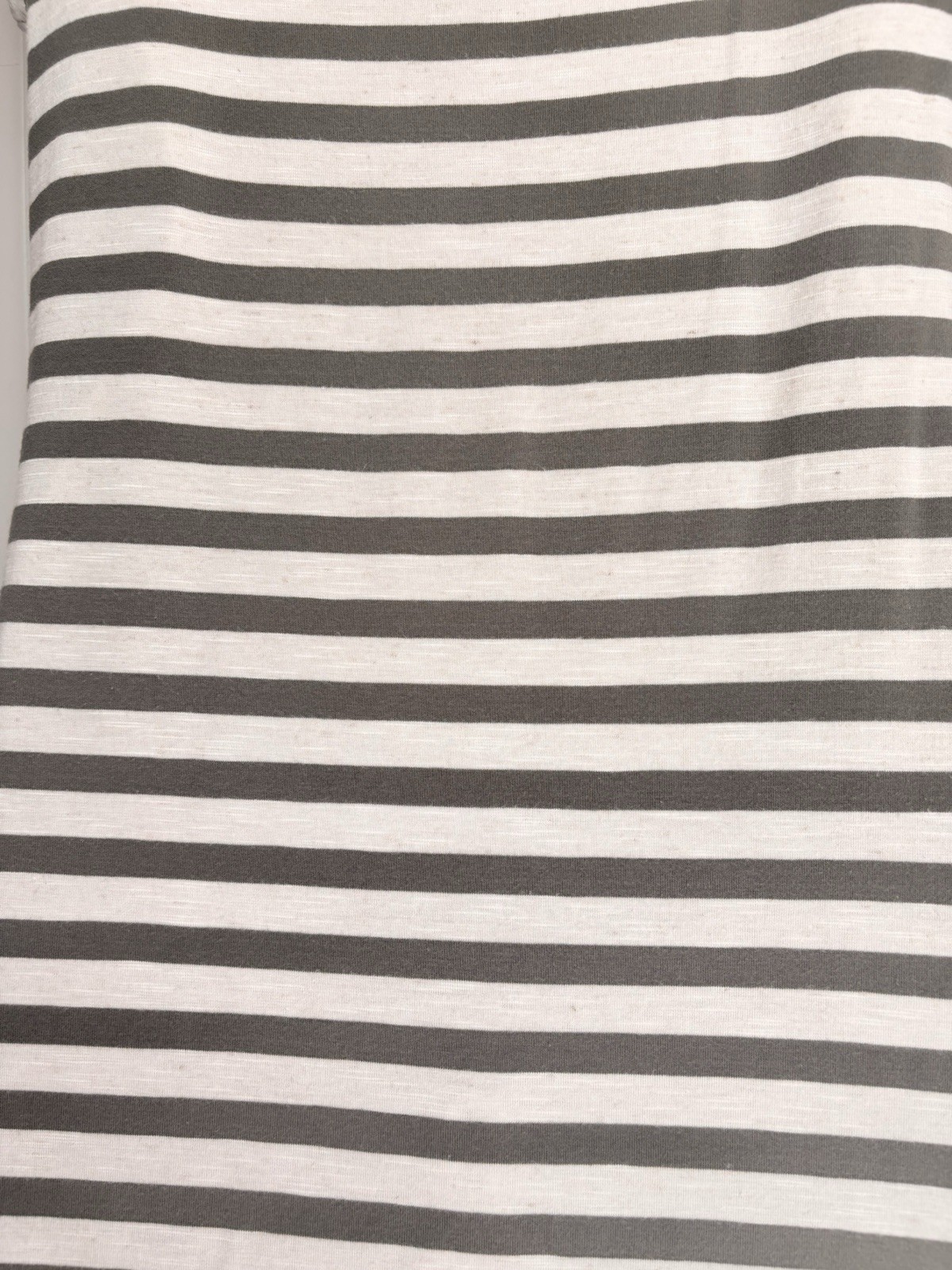 Chico’s 0 Small Dress Grey White Stripe Diagonal Tiers TShirt Style Cap Sleeves