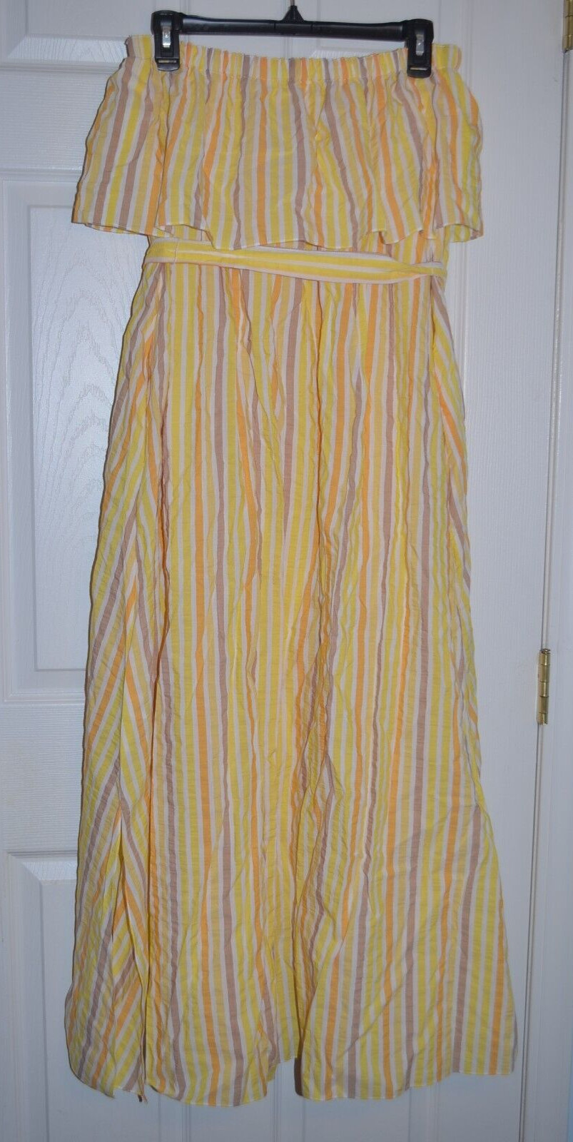 NEW LEMLEM Anthropologie BAHIRI STRAPLESS RUFFLE BELTED SUN YELLOW DRESS $375