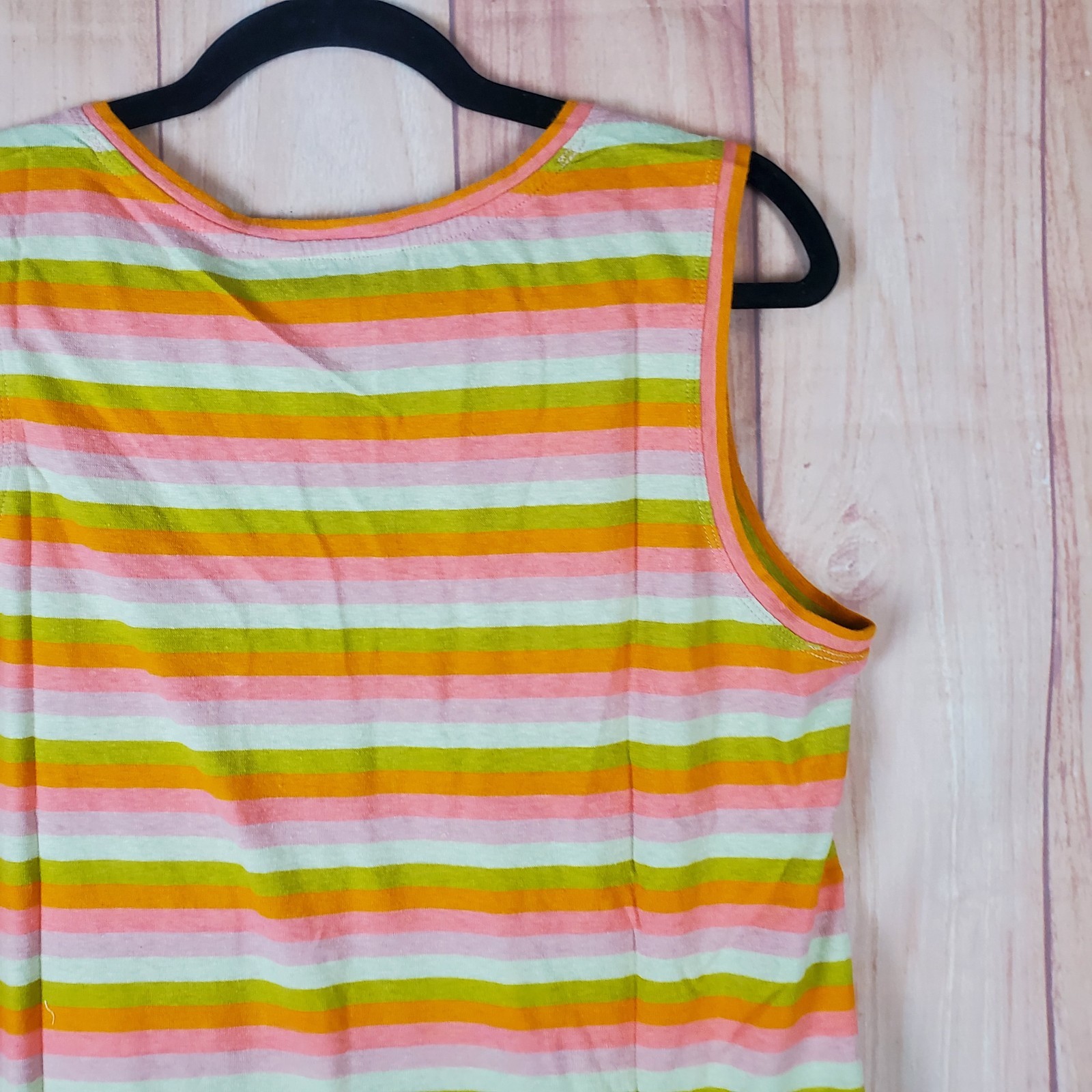 Toad & Co Grom Tank Dress Womens Medium Multicolor Hemp Striped Pockets V Neck