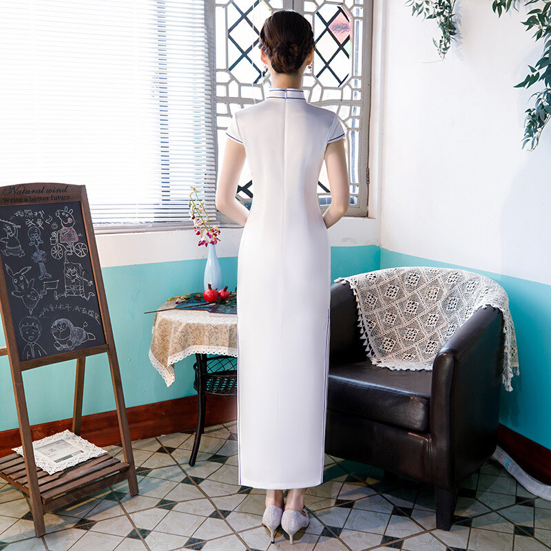 Long Cheongsam Fashion Improved Chinese Style Dress Slim Daily Cheongsam
