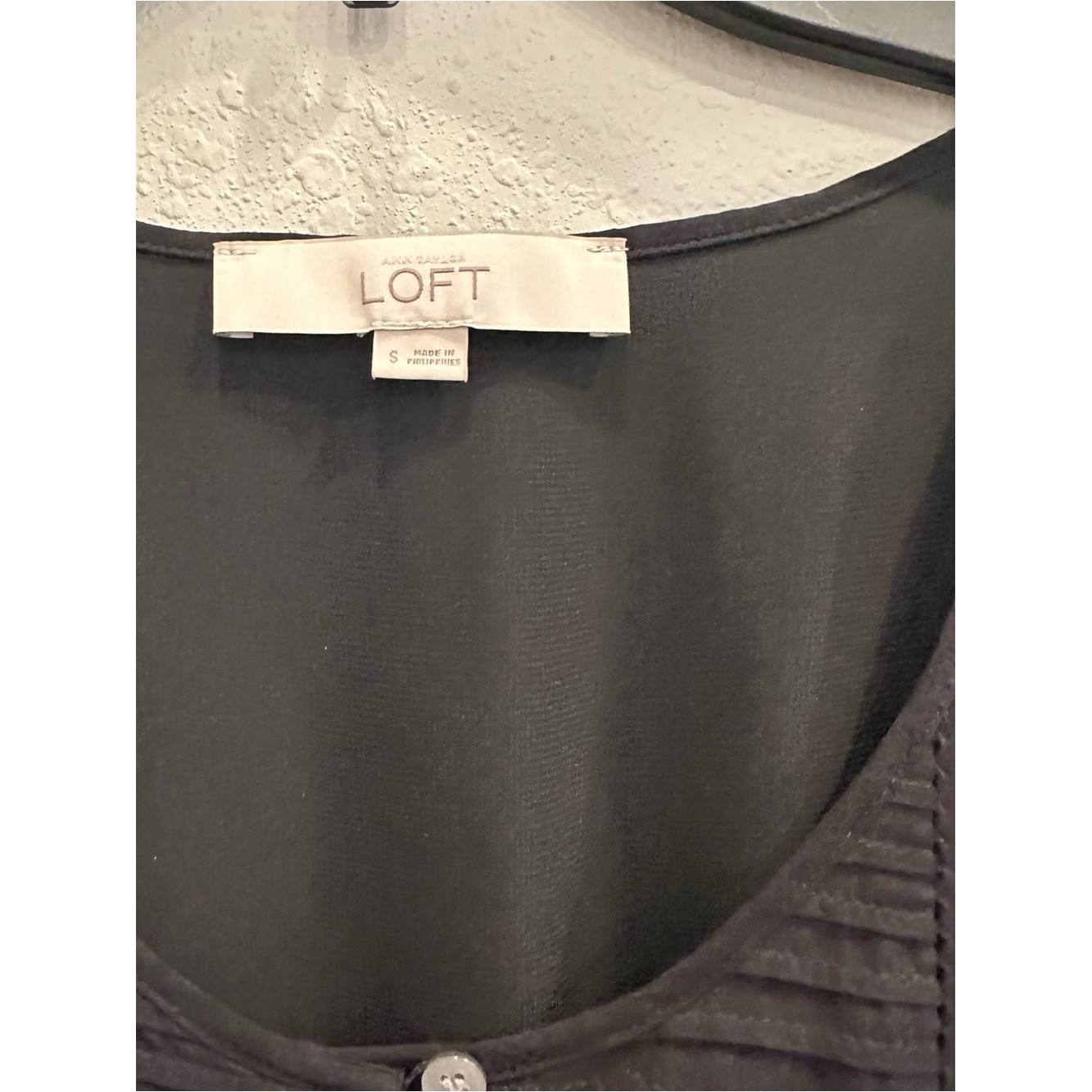 LOFT Black Flutter Sleeve Tie Waist Midi Dress Small