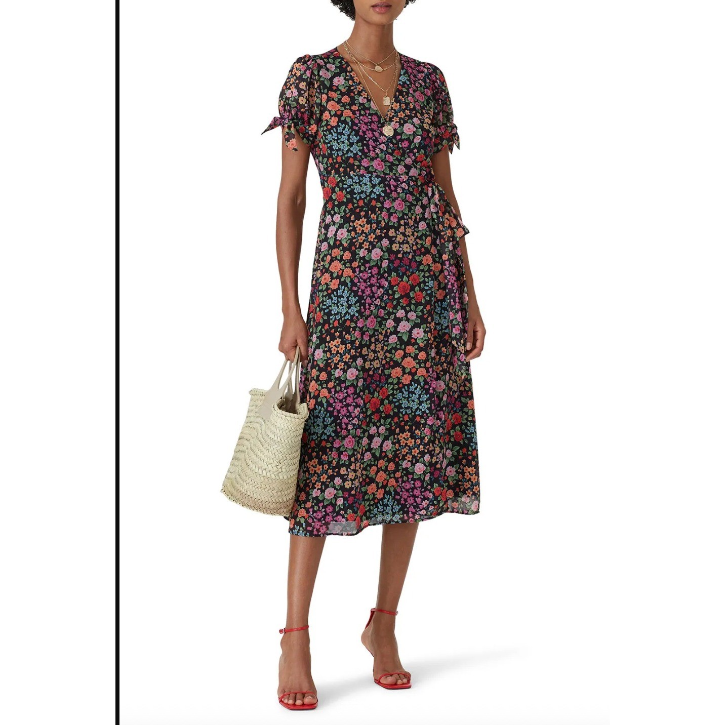 Yumi Kim Bella Dress XL Kingston Garden Floral Wrap Midi Maternity Friendly