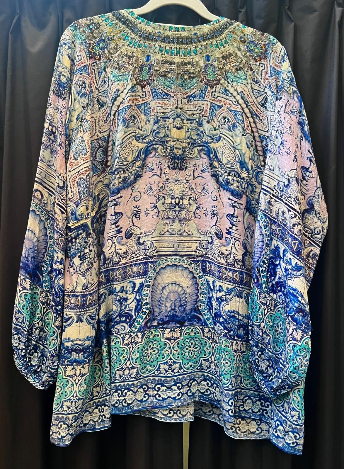 Camilla Lace Up Blouse, 100% SILK RRP$499 SIZE 2