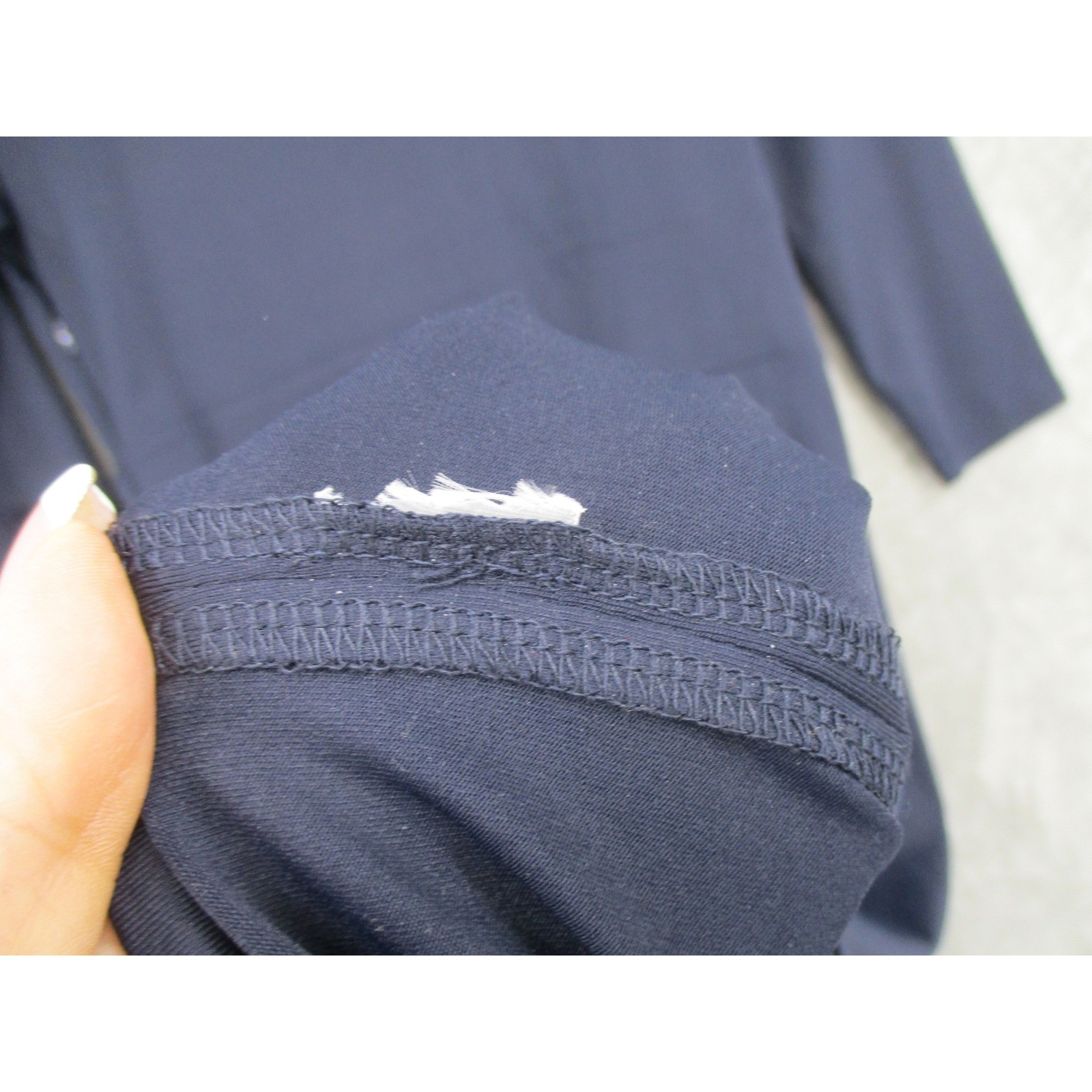 Talbots Dress Womens Medium Stretch Knit Cooling Side Zip Navy Office Career