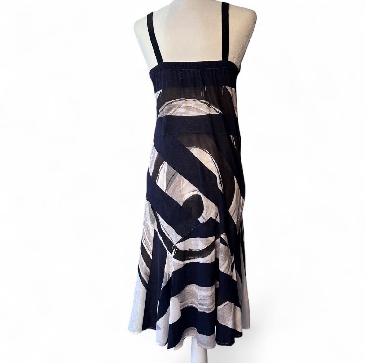 Archival Tramando Martin Churba Graphic Print Midi Dress Size 3 Avant Garde Rare