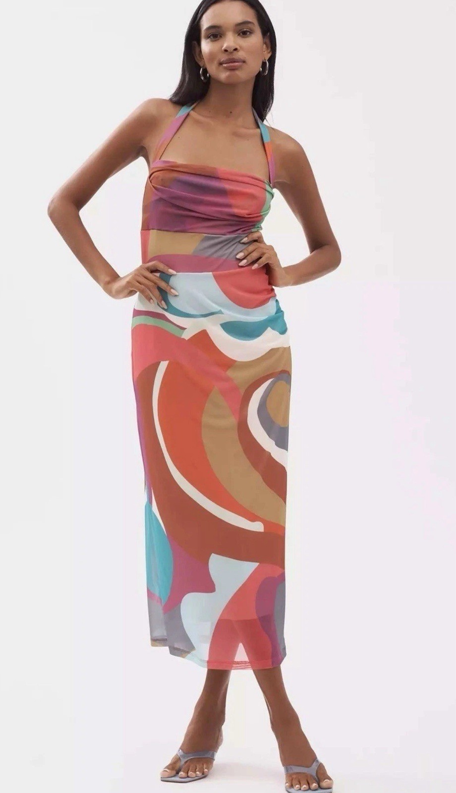 NWT XL By Anthropologie Square-Neck Halter Midi Dress!