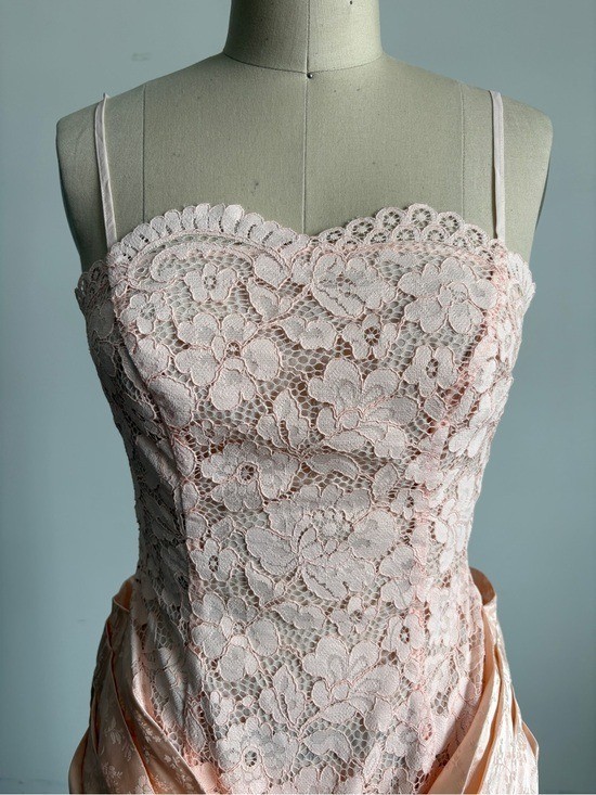 $589 NWT For Love And Lemons “Karissa” Maxi Gown in Peach Sz 2