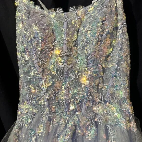 NWT Stunning Stacees Lavender Sequined Ruffled Prom Dress – Size 0