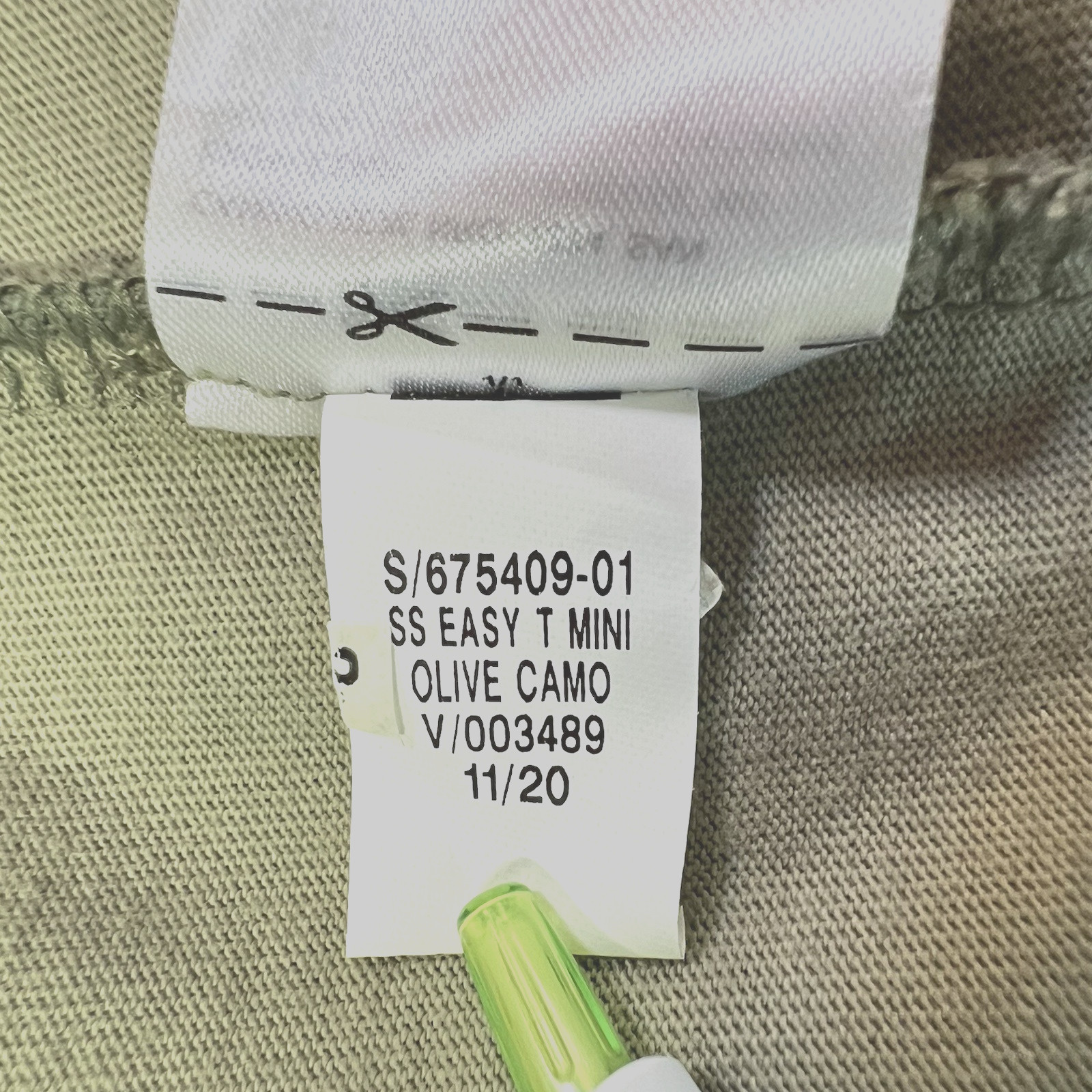 Old Navy Easy Tee Mini Women’s Cotton Green Camouflage T Shirt Dress Size Large