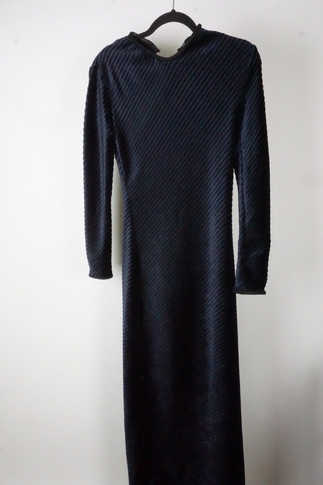 Giorgio Armani Navy Blue Pleated Long Womens Dress Sz 38 BRAND NEW
