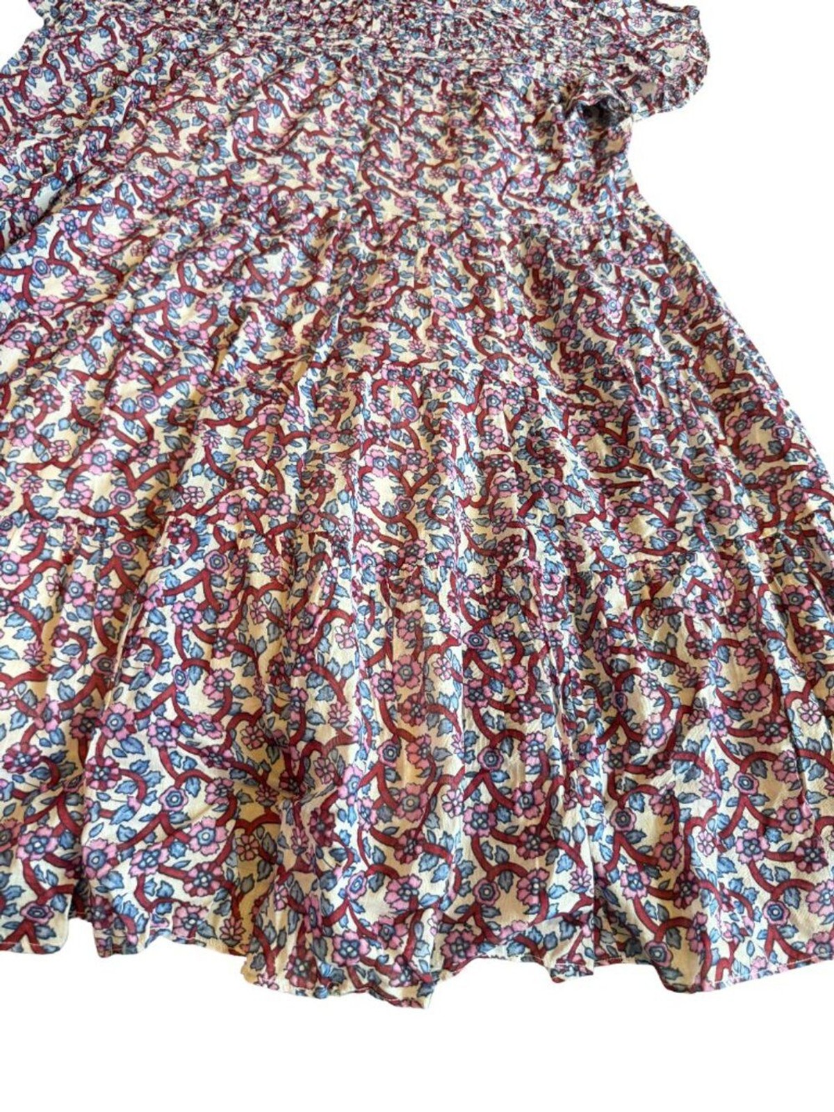 Isabel Marant Étoile Lanikaye Knee Length Dress Short Sleeve Floral Size 38 Med