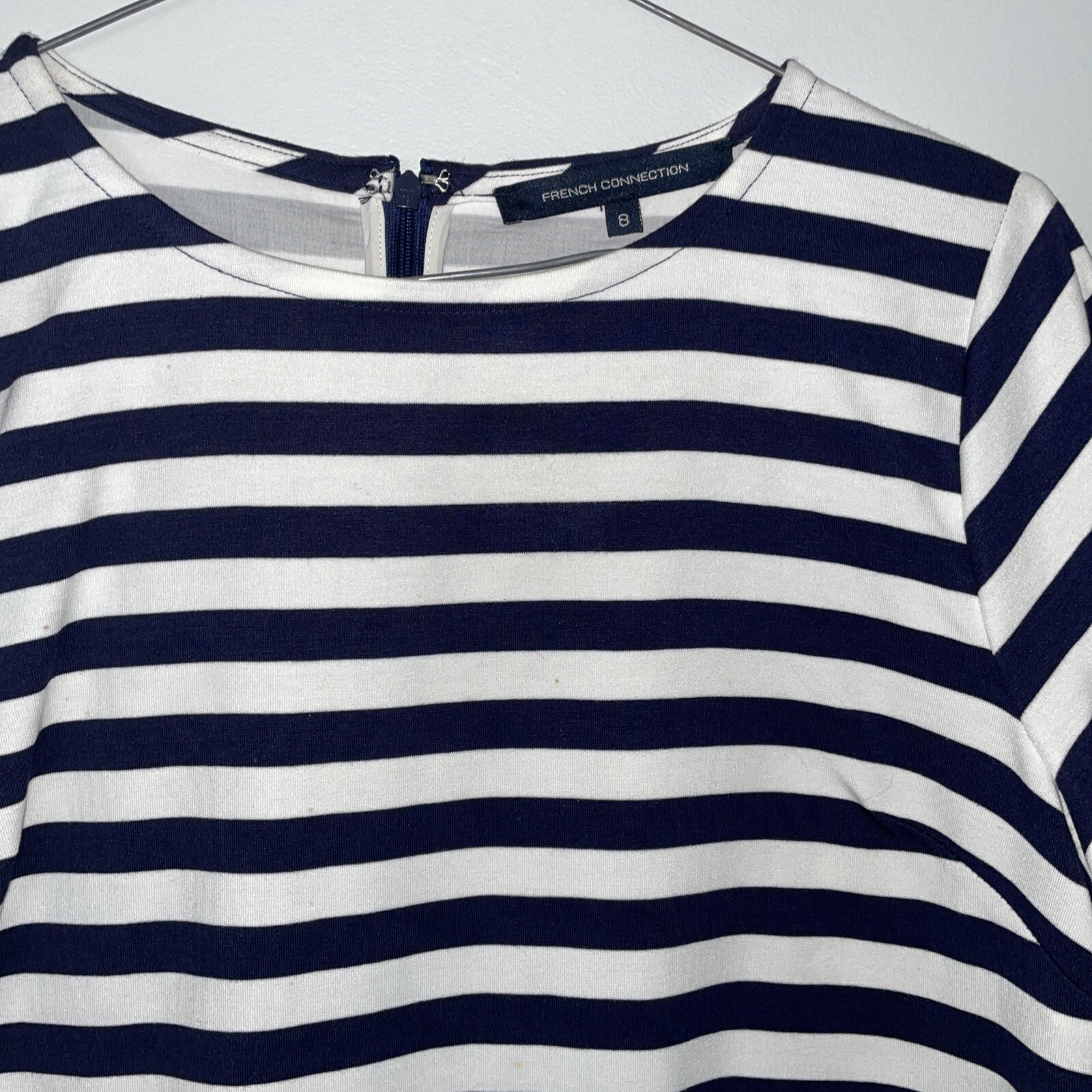 FRENCH CONNECTION – NAVY AND WHITE – SUMMER DRESS – SIZE 8