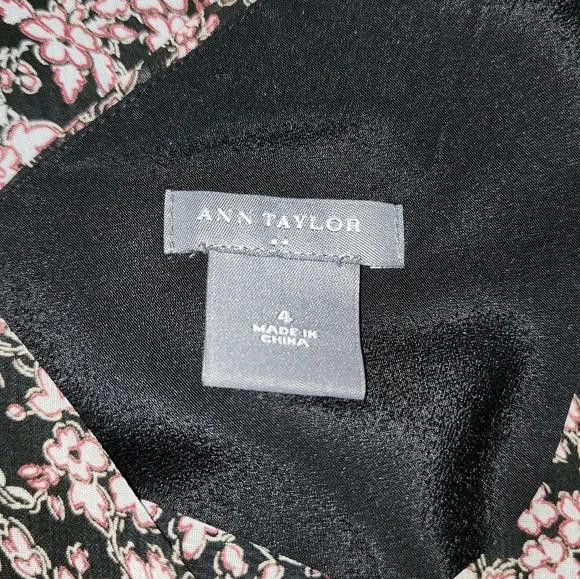 Ann Taylor 4 Brown White Floral Sleeveless Dress