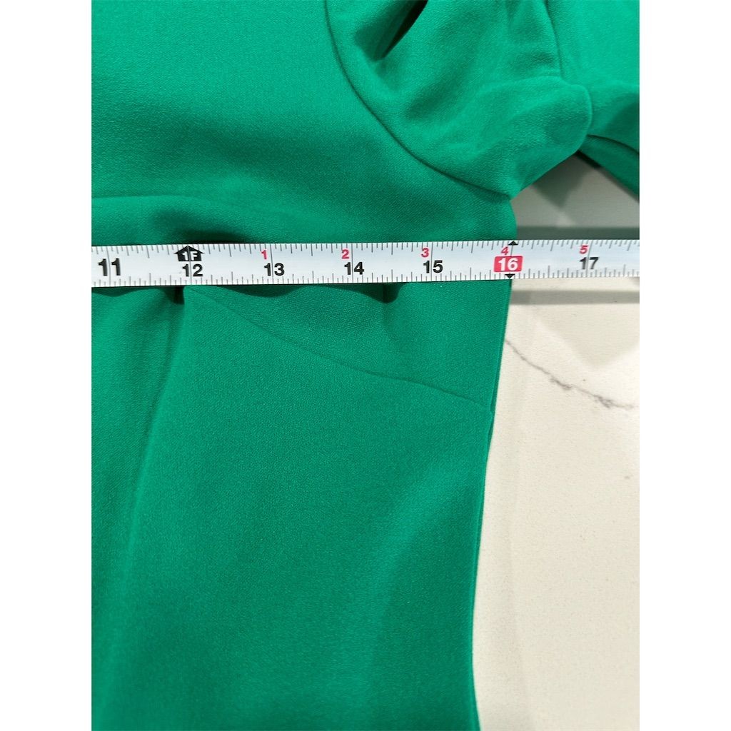 Calvin Klein Women’s Green Ruffle Sleeve Sheath Dress Size 2