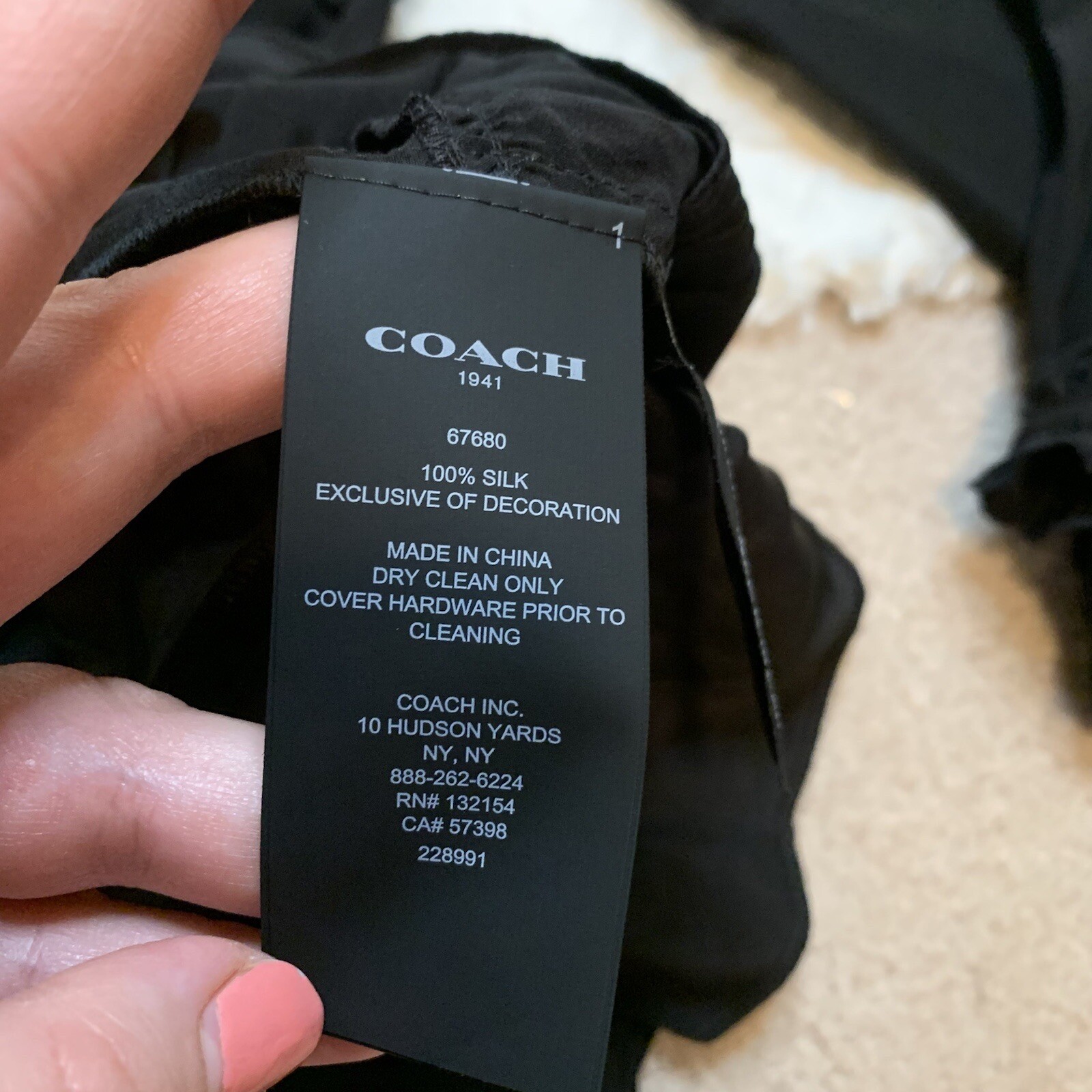 COACH 1941 100% Silk Black Embroidered Dress Size 2/XS MSRP $495 NWT