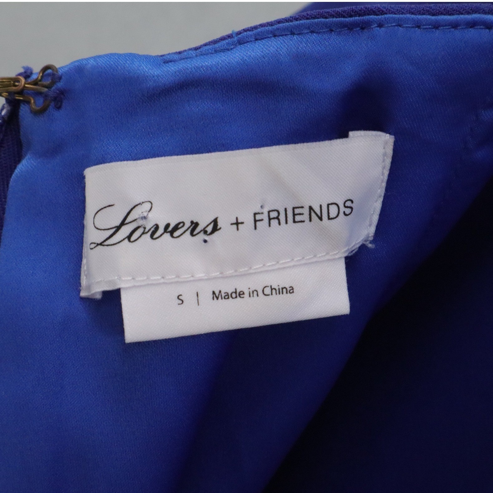 Lovers + Friends Open Back Mini Dress Spaghetti Strap Blue Size S