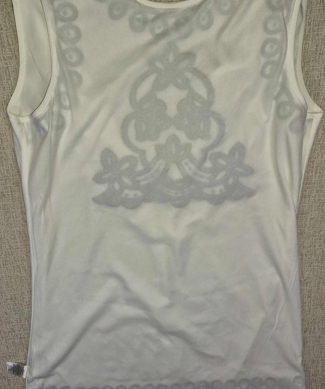 Alythea White Shift Dress Blue Scroll Geometric Embroidery Sleeveless Mini Small