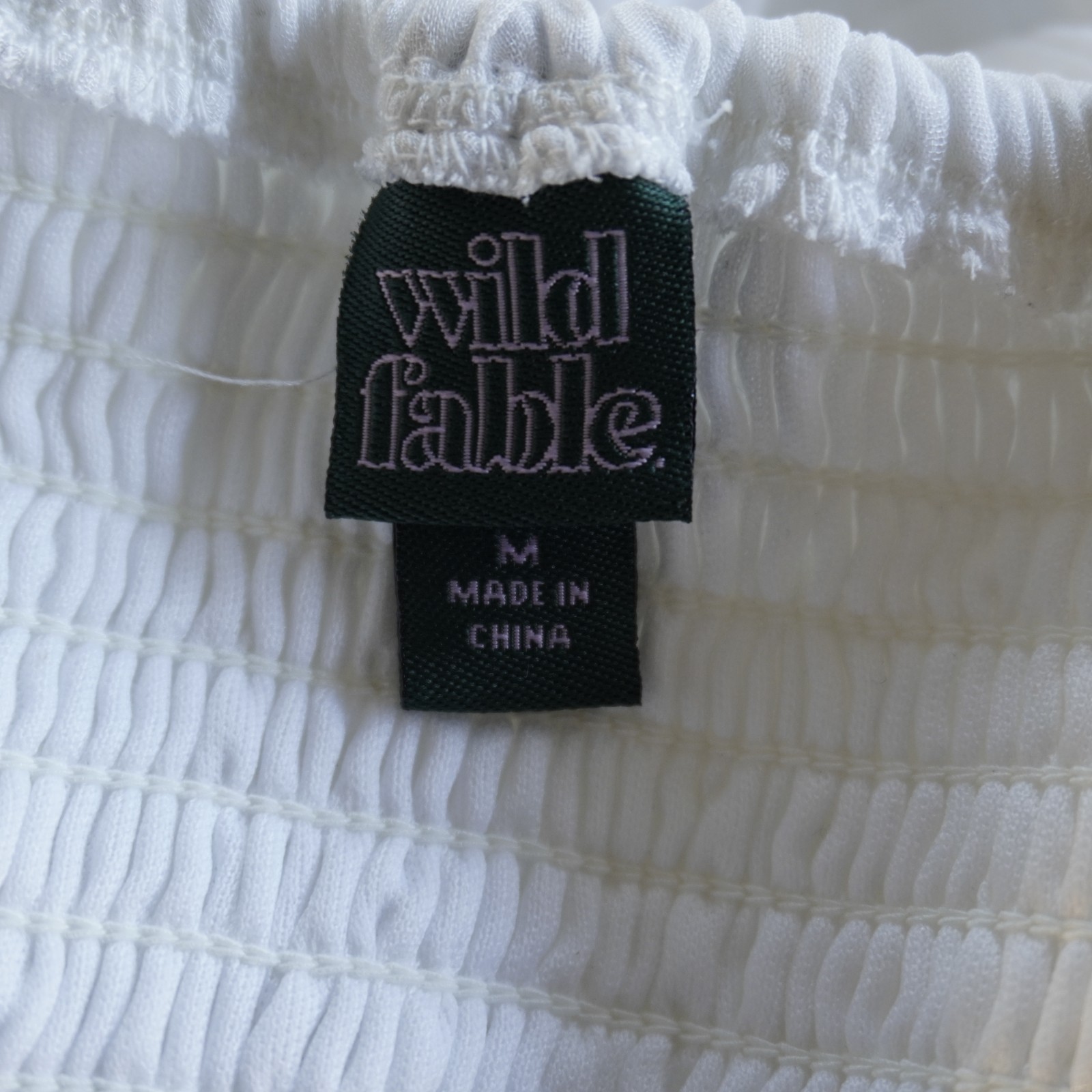 Wild Fable White Tiered Ruffle Mini Sundress M Medium Recycled Polyester Smocked