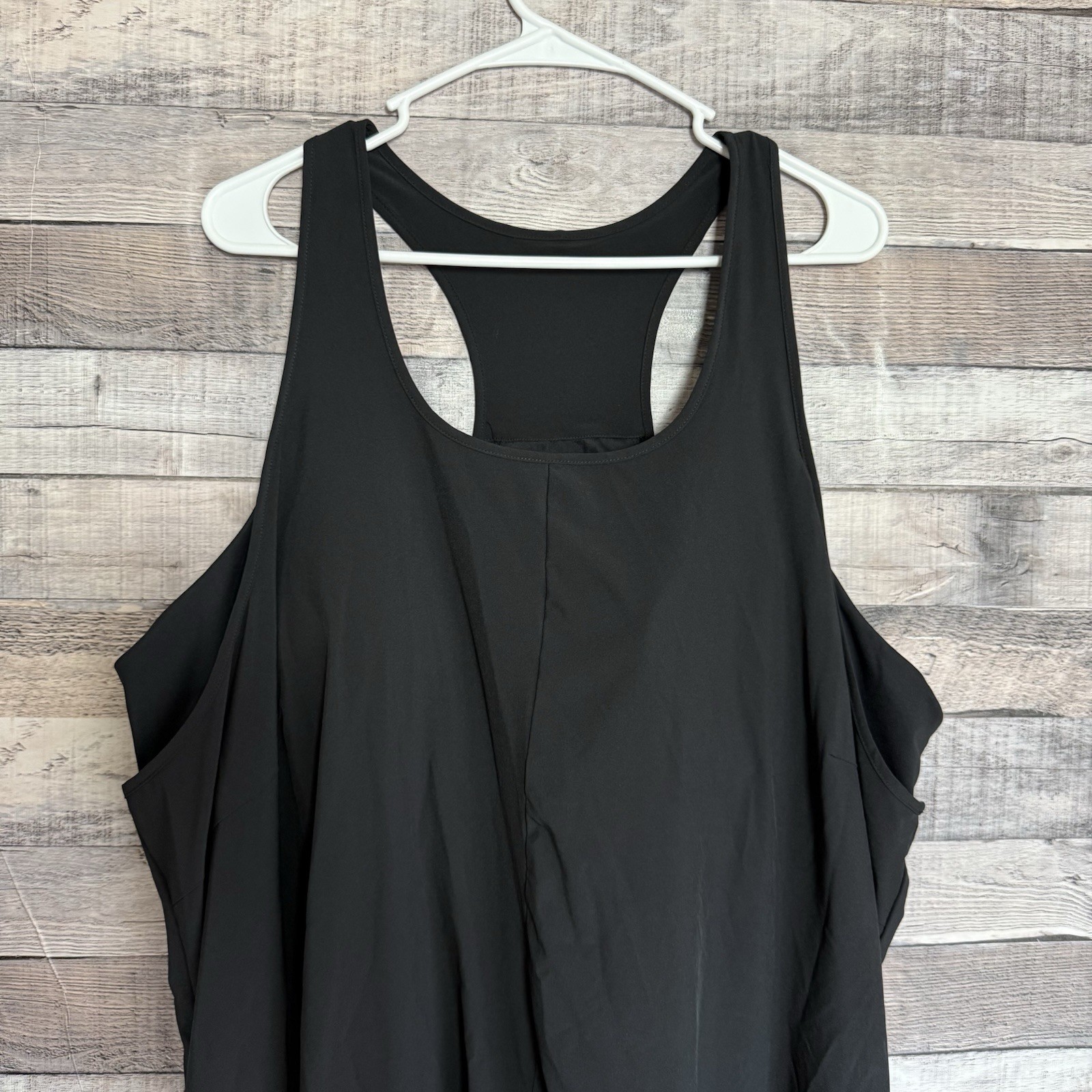 Halara Breezeful Black Racerback High Low Flowy Midi Dress Athletic 3X Bra-in