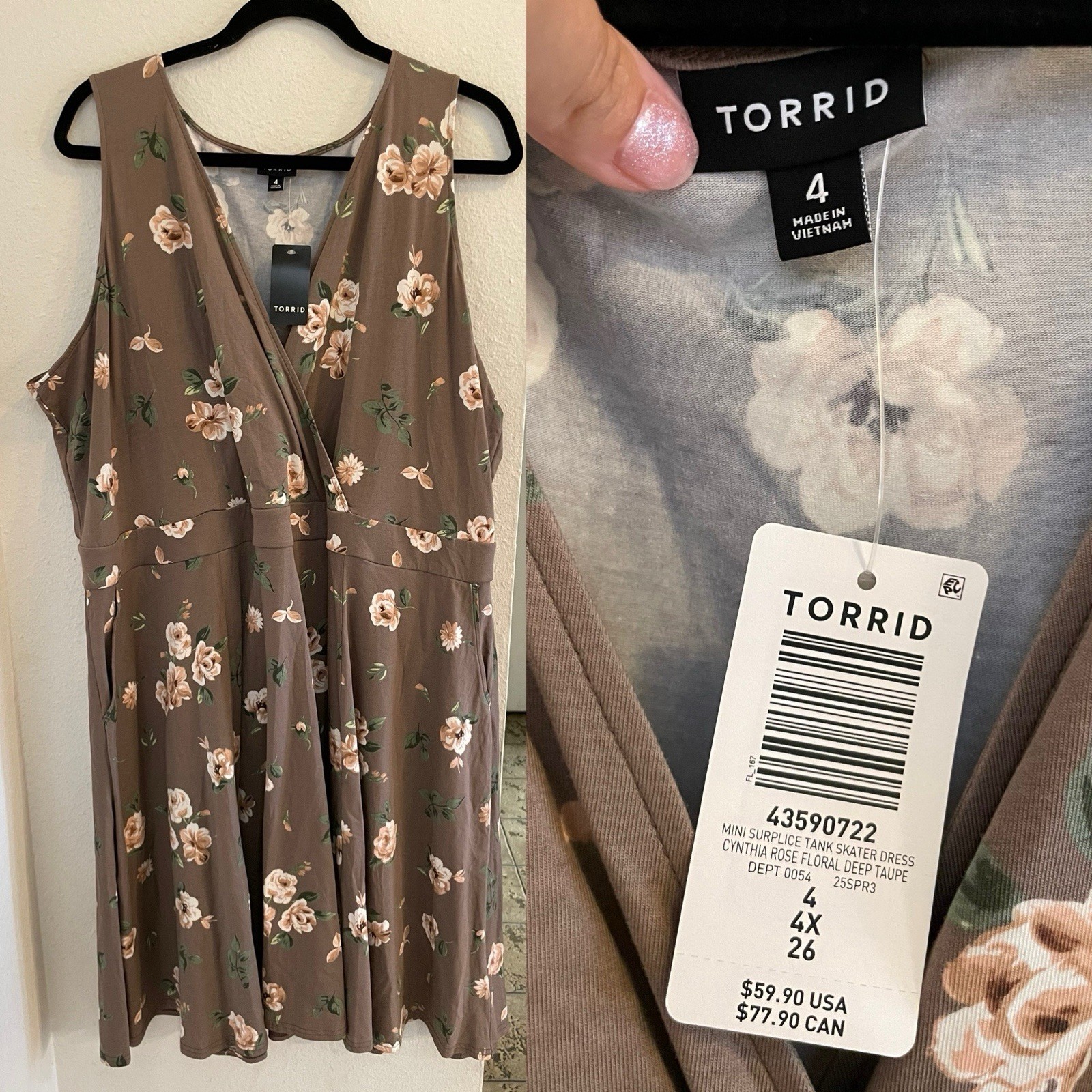 NWT Torrid 4x Women’s Plus Size 26 Super Soft Knit Cotton Stretch Sundress