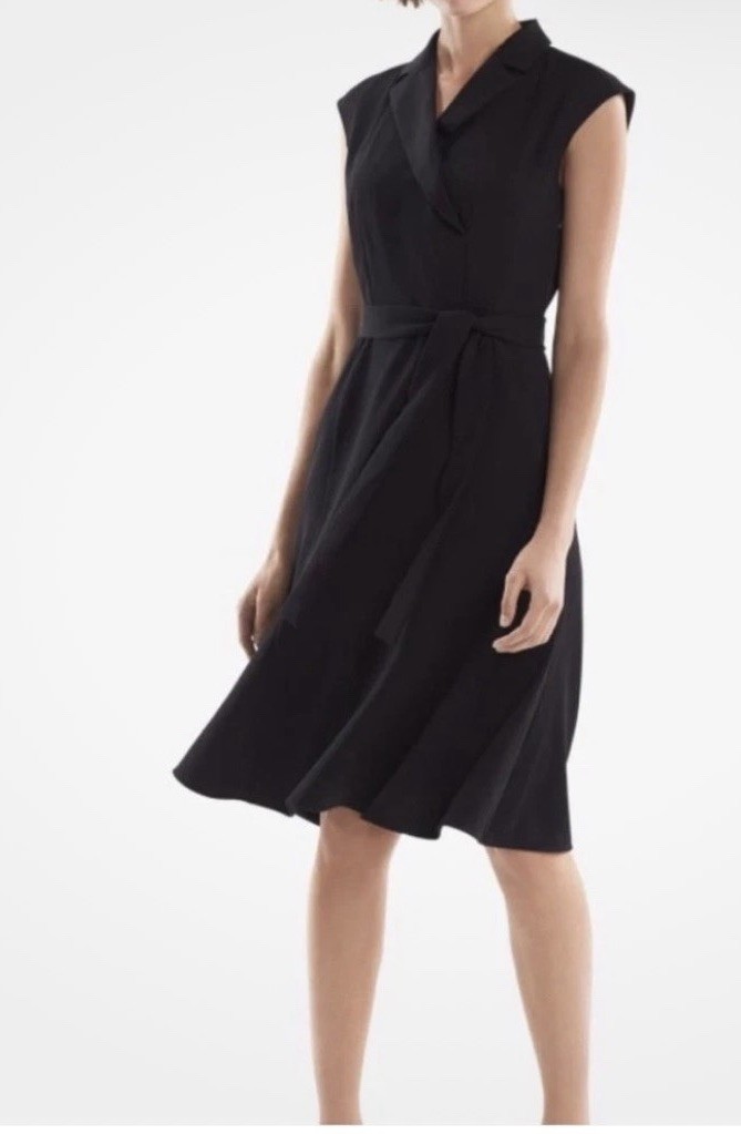 MM Lafleur Isabelle Dress Light Twill Black Women’s Size 8 NEW WITH TAG