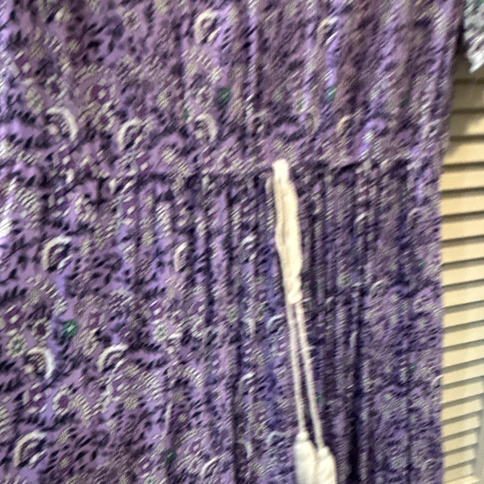 Bloomchic 14-16 Purple/White/Green Floral V-Neck Short Sleeve Rayon Woven Maxi