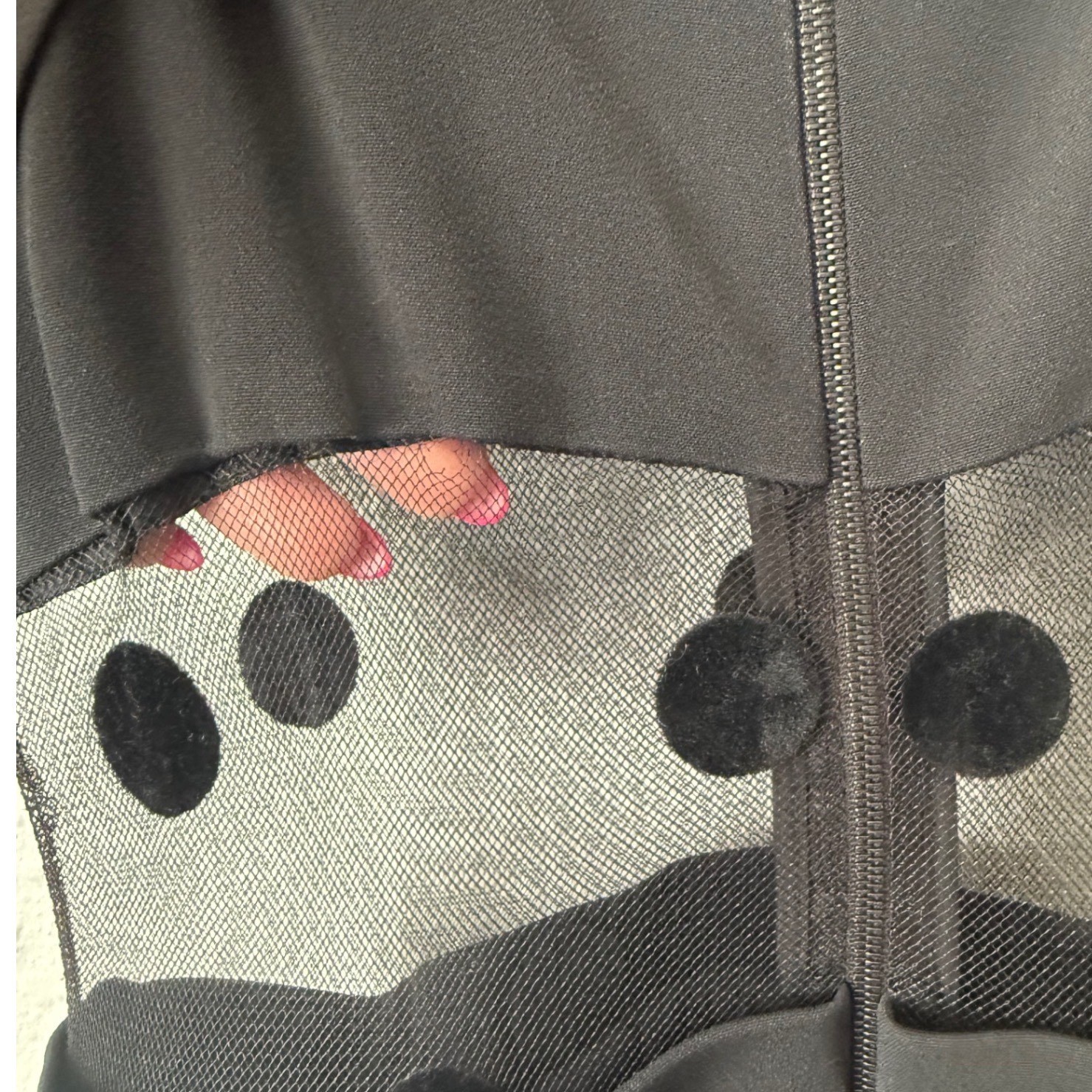 David Koma Polka Dot Candy Sheer Peplum Midi Dress UK 10 US 6 Runway