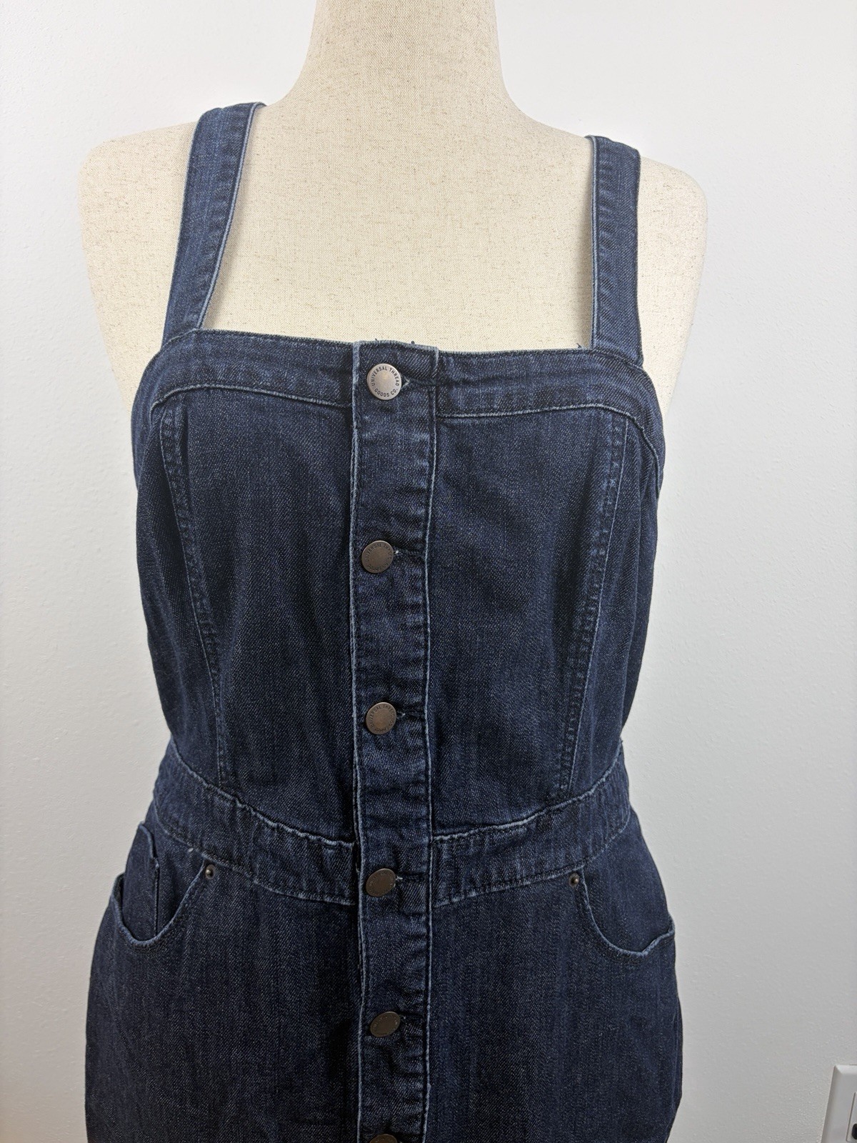 Universal Thread Denim Button Front Midi Dress Women’s Plus Size 16 Dark Wash
