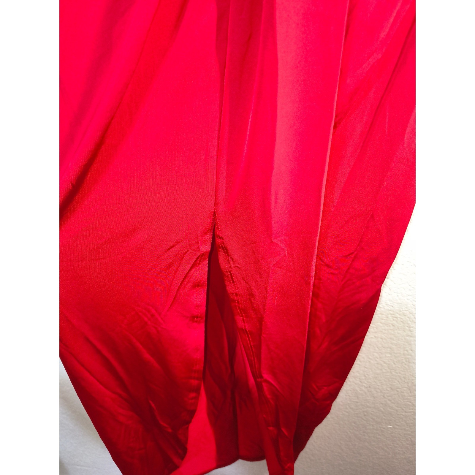 Cameo Red Deep V-Neck Knot Front Long Sleeve Maxi Dress C3436 Womens Medium (15)