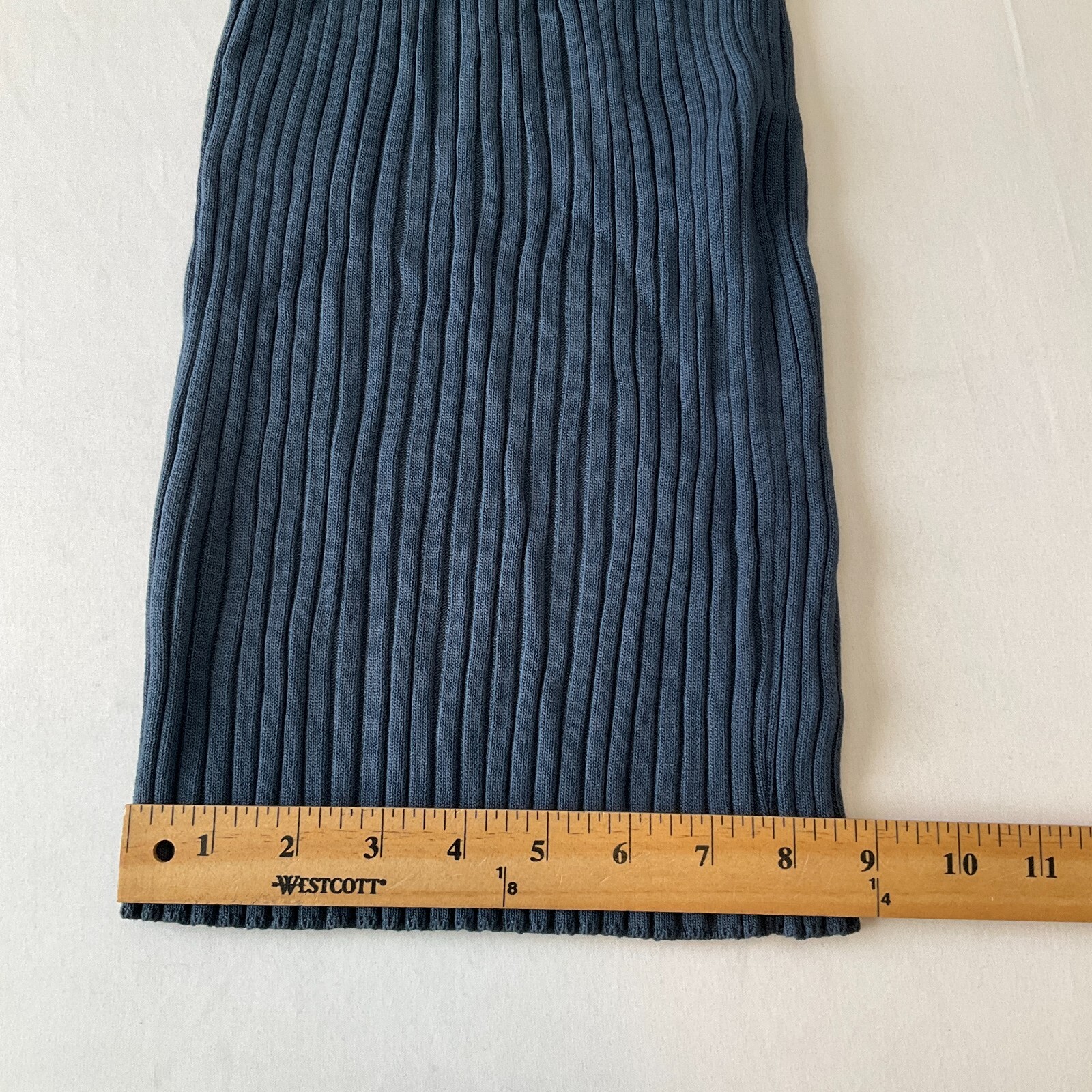 Hera Collection Long Sleeve Bodycon Dress Womens Size S Long Blue Ribbed Stretch