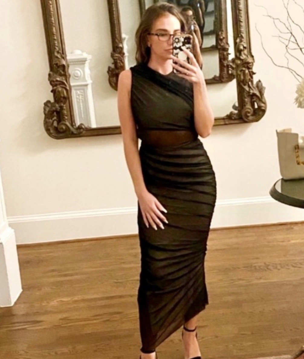 BNWT ZARA CONTRAST TULLE DRESS WOMEN DRAPED BODYCON MIDI MESH GOWN BLACK XS 8