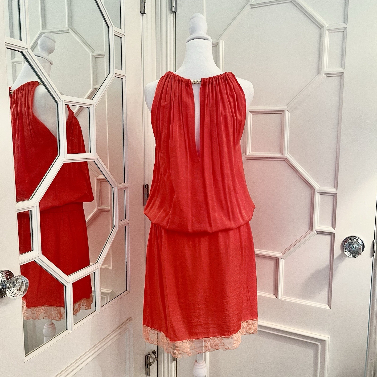 PIANURA STUDIO Silky Mini dress As 10 (US) – Coral