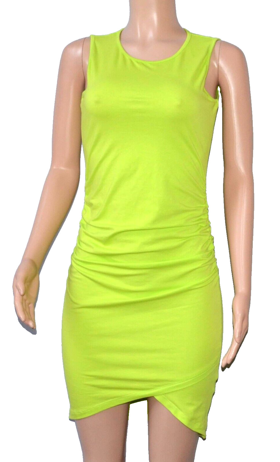 Missufe Women’s Casual Tank Ruched Bodycon Sundress T Shirt Dress Size Small