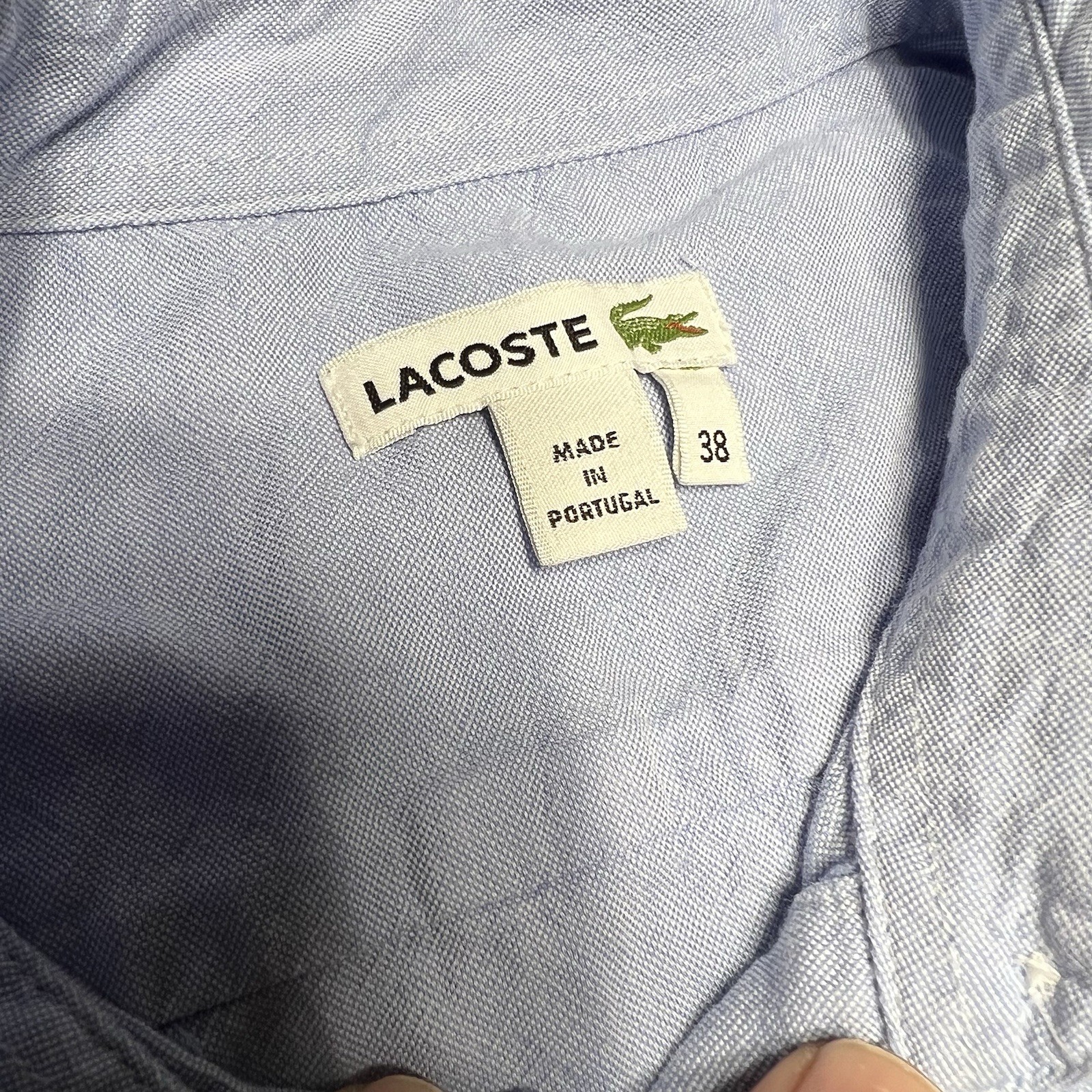 Lacoste Long Sleeve Half Button 100% Cotton Blue Tunic Dress Size 38 Women’s