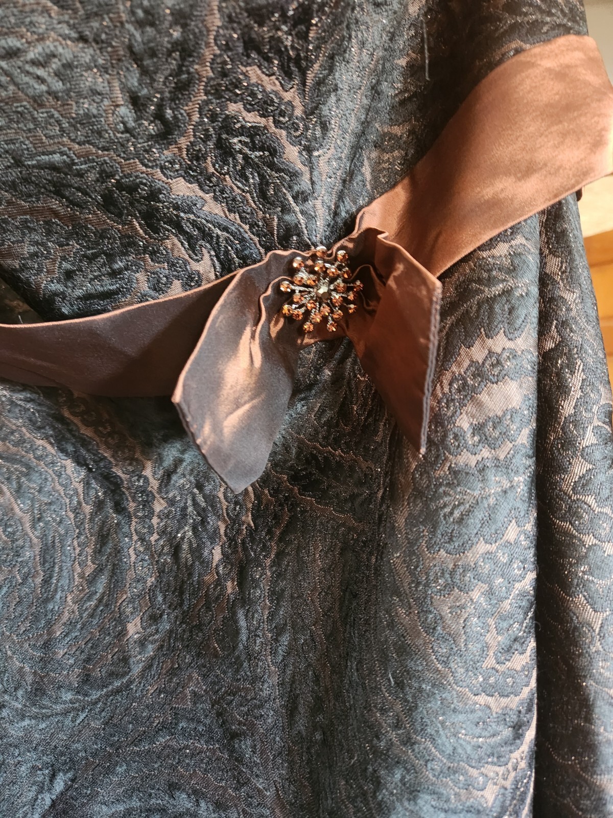 NWT David Bridals Black And Copper Strapless Aline Dress Size 18