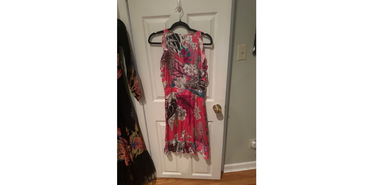 JUST CAVALLI PINK FRILL EDGE MINI DRESS Size 42 in great condition