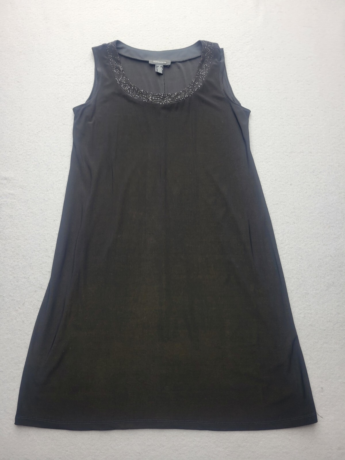 R&M Richards Women Dress Medium Black Trapeze Sleeveless Knee Length Casual