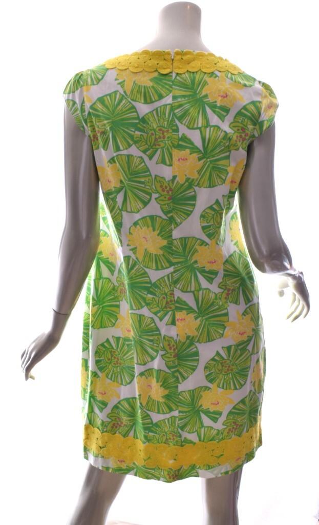 Lilly Pulitzer Tori Dress Lilly Pad Prep Green Yellow Hip Hop Hooray Size 4 New