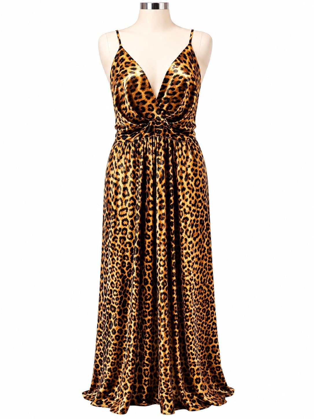 Fashion Nova NWT Can’t Tame Her Leopard Print Slit Maxi Dress 1X Glamour
