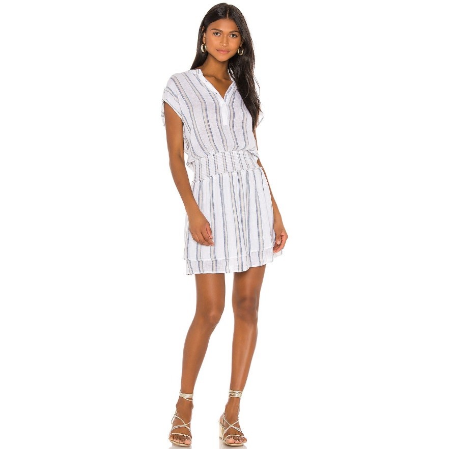 Rails Angelina Mini Dress Metallic Ryland Stripe Size Large