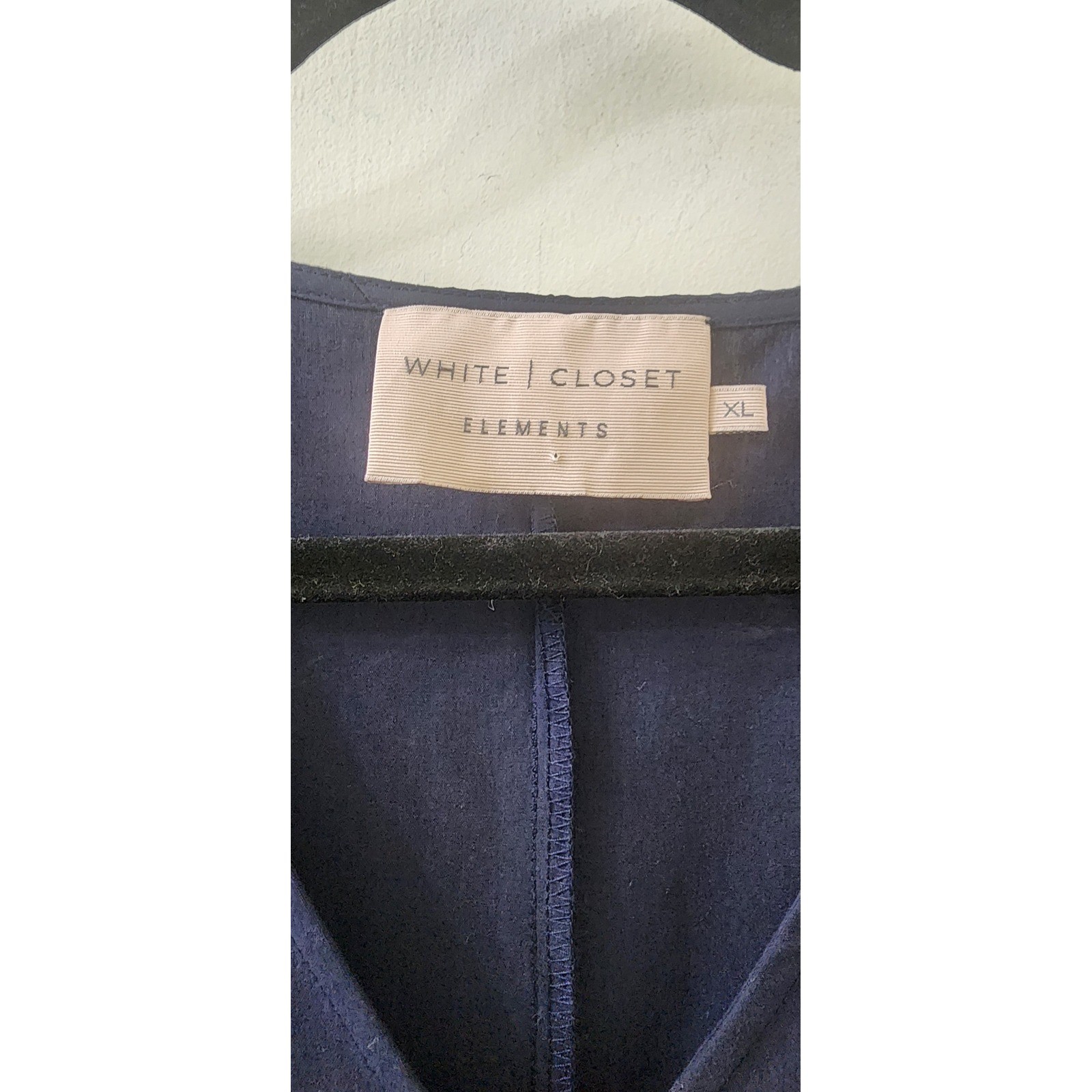White Closet Elements Navy Blue Ric Rac Tiered Cotton Midi Dress XL