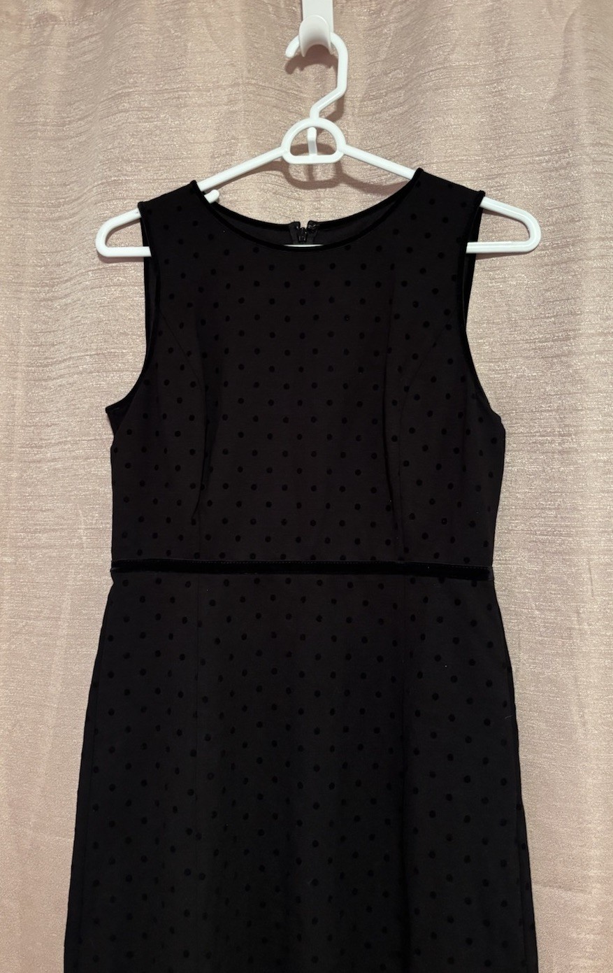 NWT Talbots Women’s 2 Black Polka Dot Rayon Blend Sleeveless Sheath Dress