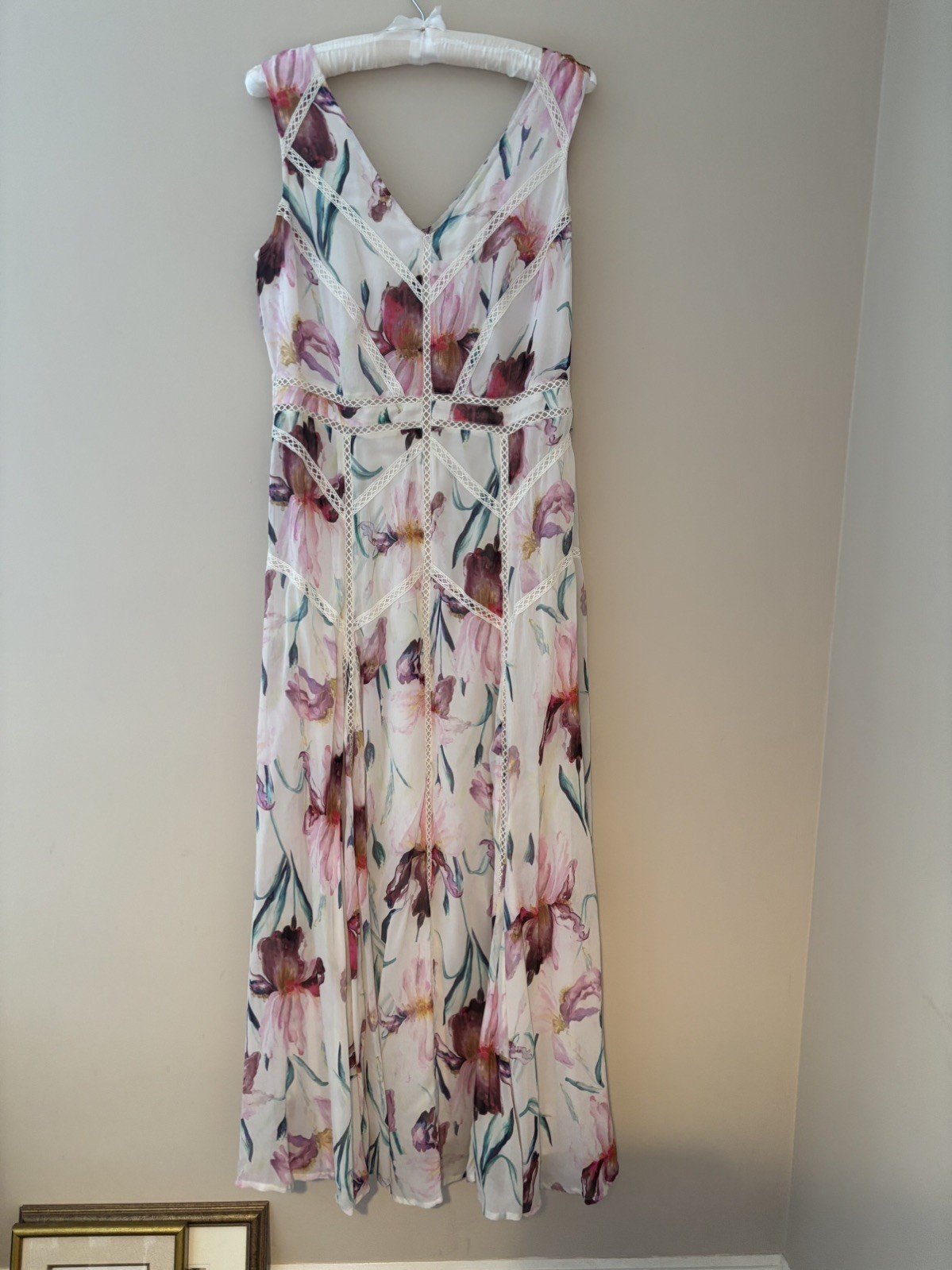 New Monsoon Kate Ivory Floral Long Dress Lace Cottagecore RRP £119 size 14R NWT