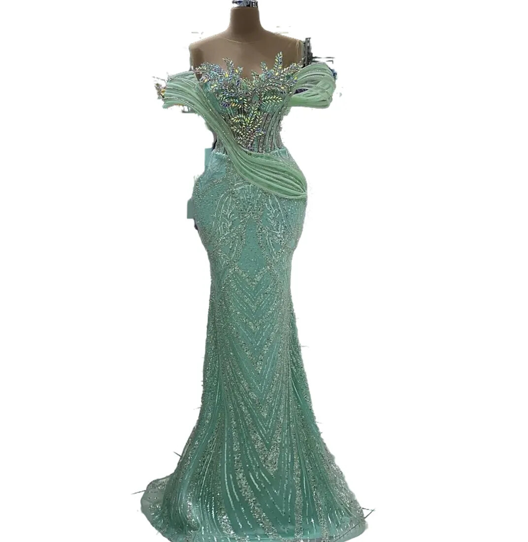 Beaded Mermaid Prom Dresses Sequined Lace Evening Formal Party Birthday Dresses