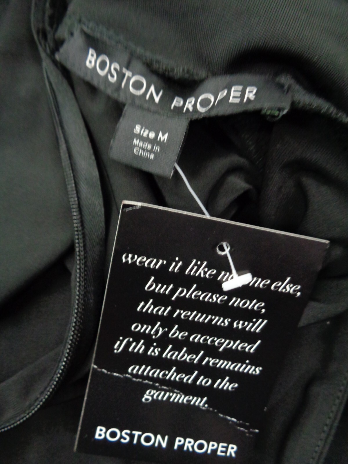 Boston Proper Black Mock Neck Ruched Slits Long Dress Size Medium New