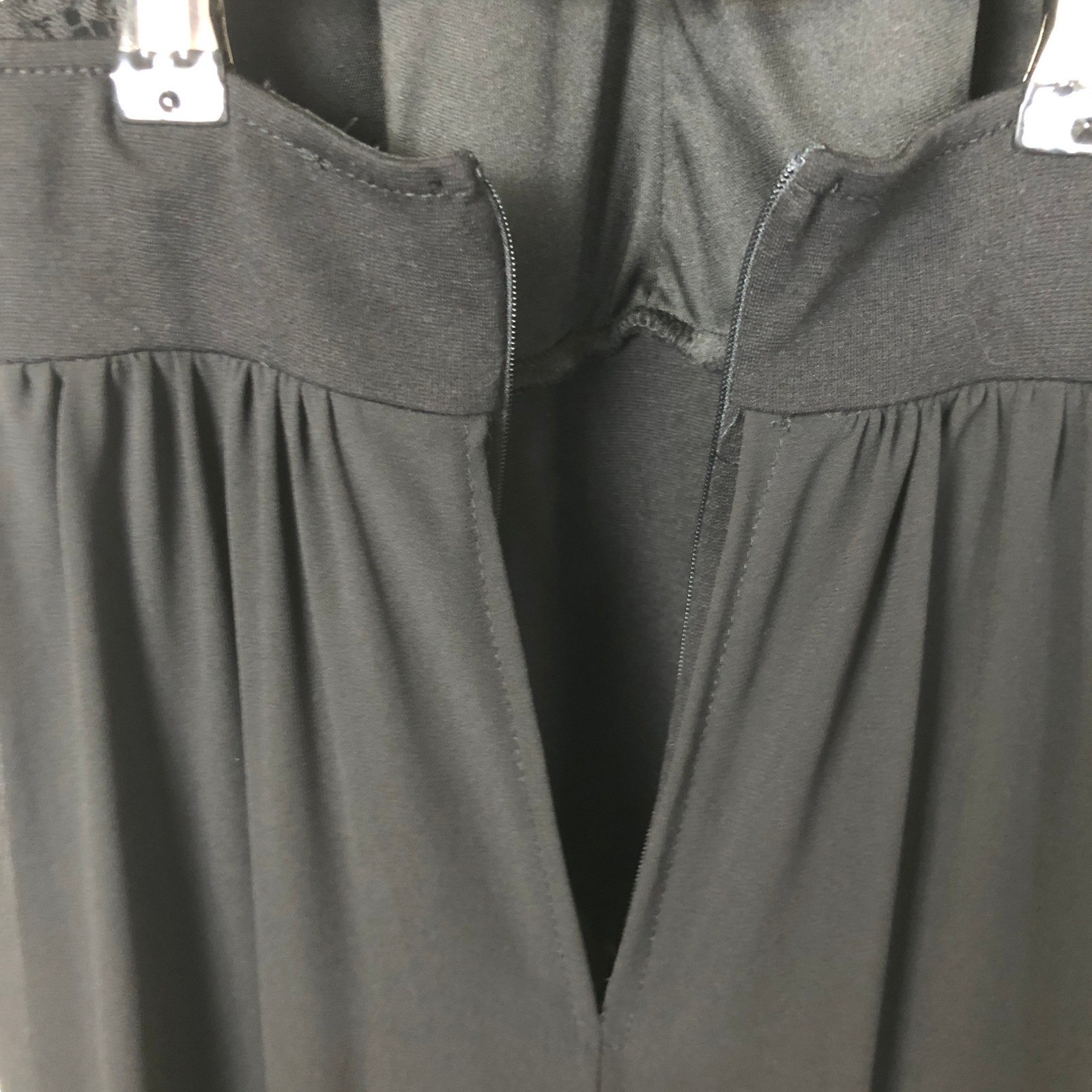 Lulus Womens Whimsigoth Witchy Lace Open Back Semi-Sheer Dress Size M Black
