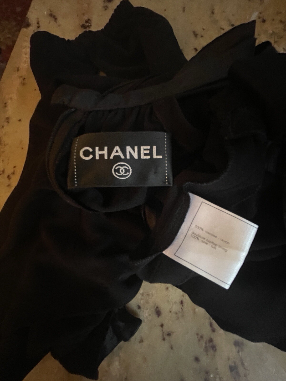 Chanel Evening Dress Pull-Up Off-Shoulder Sleeve Little Blk Dress FR36 S 4 LBD