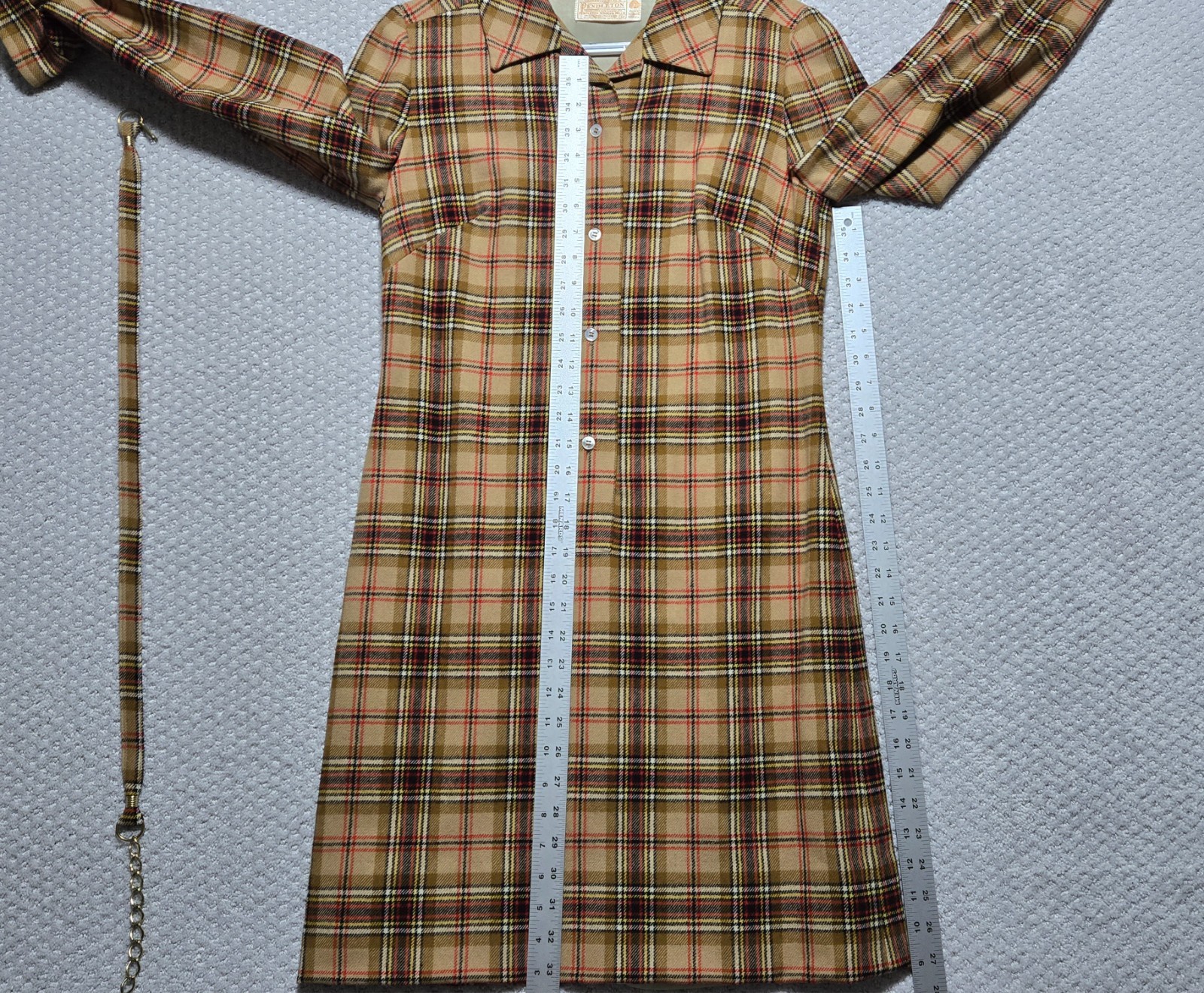 Vintage Pendleton Wool Jumper Shirt-Dress 100% Virgin Wool ~ Women’s Size 12 ~