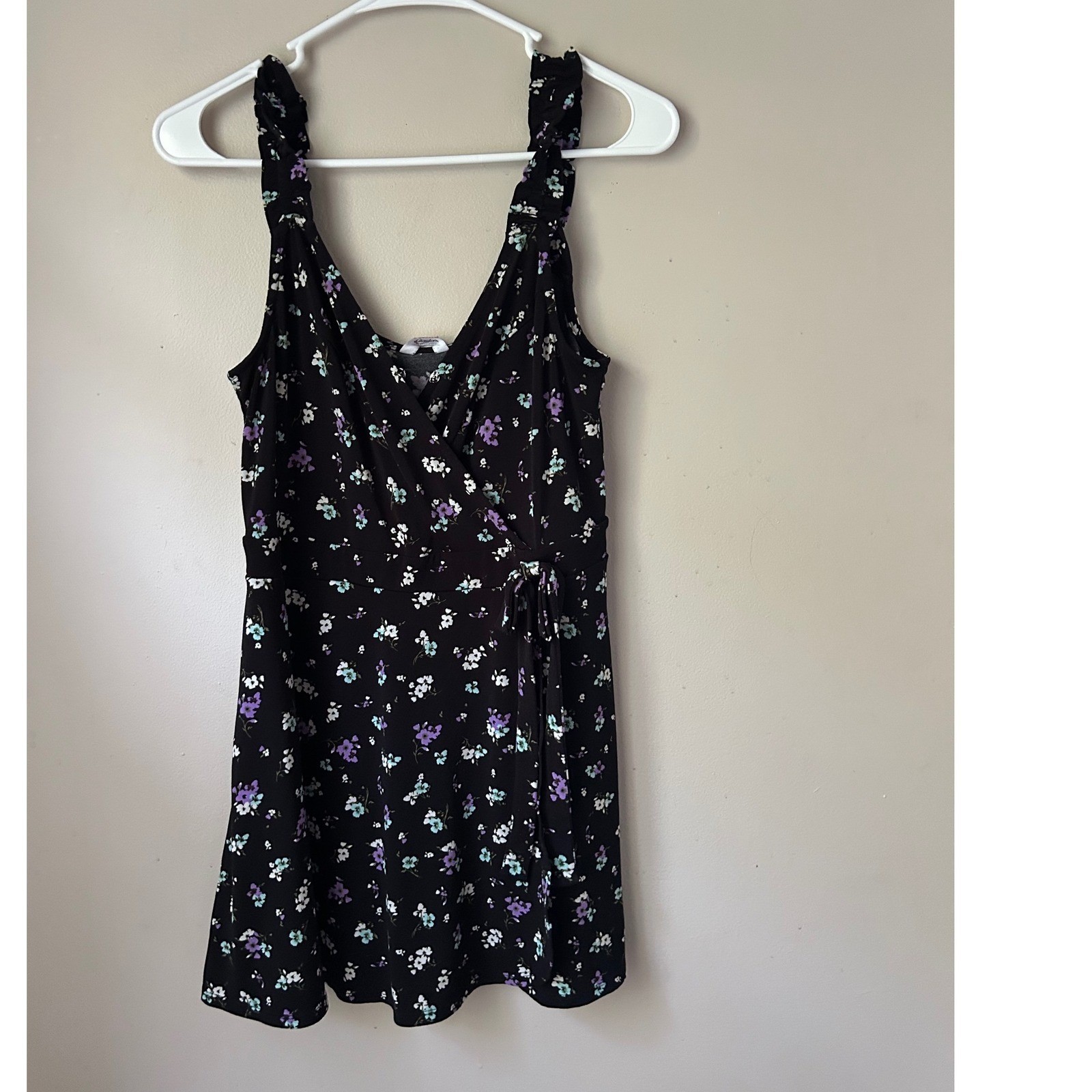 CANDIES Y2K Floral Dress Black Purple White Mini Sundress Casual Summer Spring