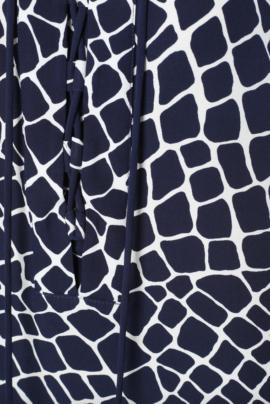 MICHAEL KORS Navy Blue & White Lace Up Mini Dress Size Large RRP £249 VGC